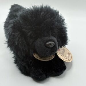 Yomiko Classics Russ Black Newfoundland  Dog Plush Stuffed Animal Toy Laying 11”